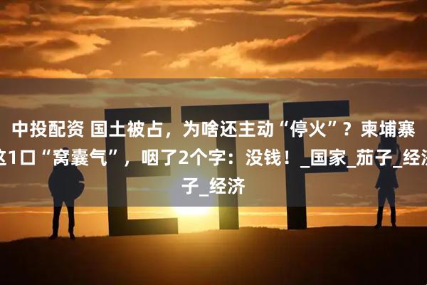 中投配资 国土被占，为啥还主动“停火”？柬埔寨这1口“窝囊气”，咽了2个字：没钱！_国家_茄子_经济