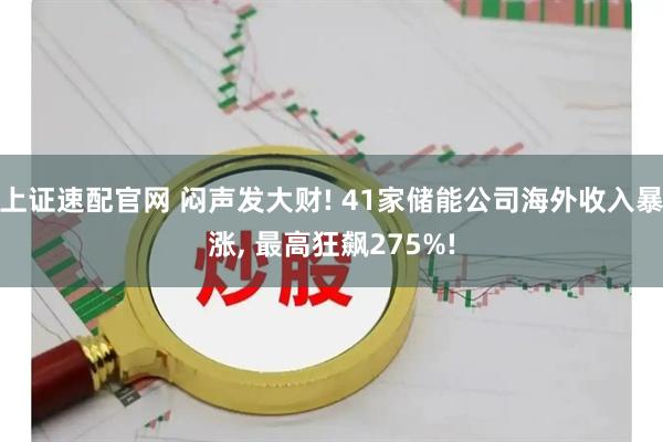 上证速配官网 闷声发大财! 41家储能公司海外收入暴涨, 最高狂飙275%!